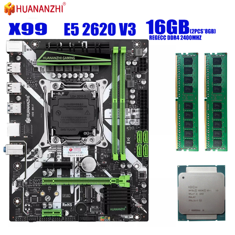 Carte mère X99 avec XEON E5 2620 V3, 2x8 go DDR4, 2400Mhz, kit combo de mémoire, NVME, usb 3.0, MATX, pour serveur Comparable à huanan ► Photo 1/5