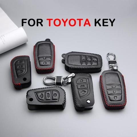 Pour Toyota Avensis Corolla Prius Camry Vitz RAV4 C-HR Yaris Auris voiture porte-clés porte-clés porte-clés anneau porte-clés couverture de voiture ► Photo 1/6