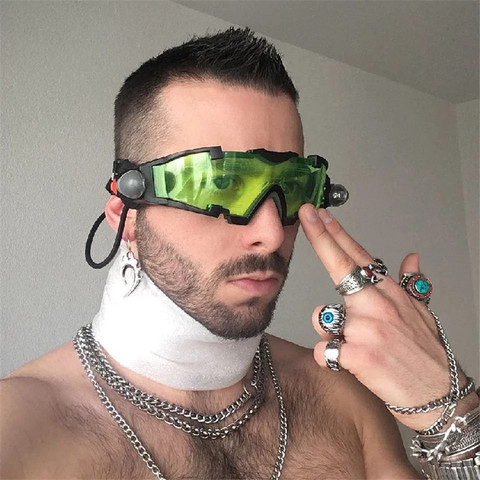 Vazrobe-lunettes Steampunk pour hommes femmes | Spectacles de fête, lunettes de nouveauté avec Festival Hip Hop léger, promotion cadeau ► Photo 1/6