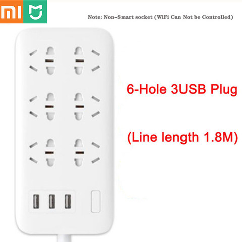 XiaoMi – multiprise intelligente Mi, 6 Ports avec 3 Ports USB, charge rapide, 2,1a USB, prise de courant US UK EU AU, Original ► Photo 1/6