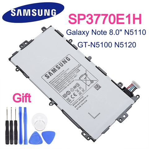 Batterie de tablette d'origine Samsung SP3770E1H pour Samsung N5100 N5120 Galaxy Note 8.0 N5110 Batteries de remplacement authentiques 4600mAh ► Photo 1/5