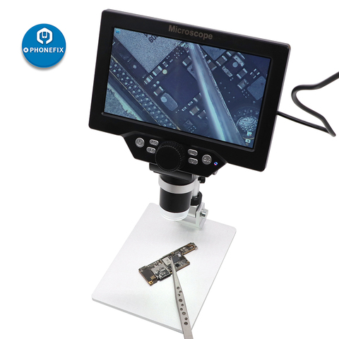 Microscope électronique Portable avec loupe USB 12MP 1200X 1080FHD 720P VGA + écran HD de 7 pouces pour la réparation des cartes mères de PCB ► Photo 1/6