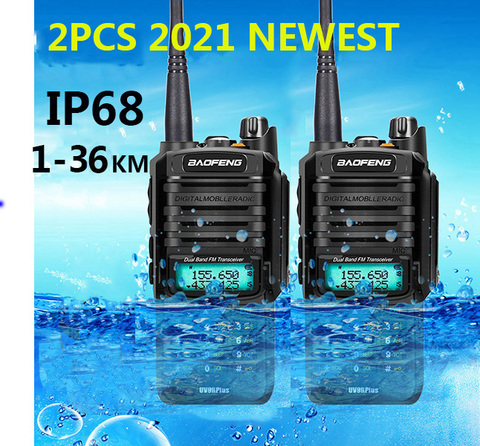 2 шт. 4500 mah 10 W Baofeng UV-9R плюс влагонепроницаемые Walkie Talkie для CB любительская радиостанция 10 км двухстороннее радио uhf УКВ переносной плюс 9r ► Photo 1/6