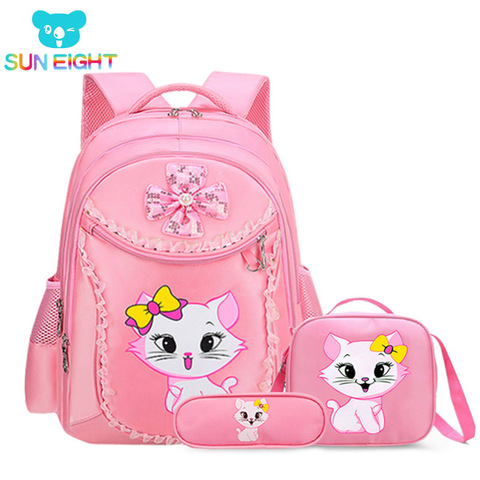 Sac à dos princesse pour enfants, sacs d'école pour filles, motif de chat, accessoire d'école pour enfants ► Photo 1/6