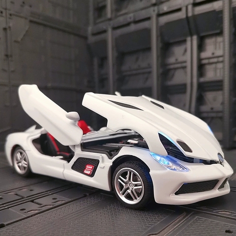 Voiture Benz SLR Roadster en alliage moulé sous pression, modèle de voiture de course, Supercar pour garçon, cadeau, jouets de collection, livraison gratuite, 1:32 ► Photo 1/5