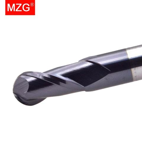 MZG 2 Flûte Coupe HRC50 1mm 2mm 3mm 4mm 5mm Fraisage d'usinage De Tungstène Acier Sprial Bit Fraise Boule Nez Fin Moulin ► Photo 1/6