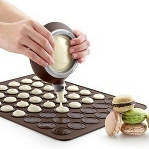 Silicone Macaron Macaron pâtisserie four cuisson moule feuille tapis 30-cavité moule pour faire soi-même tapis de cuisson outils utiles ► Photo 1/4