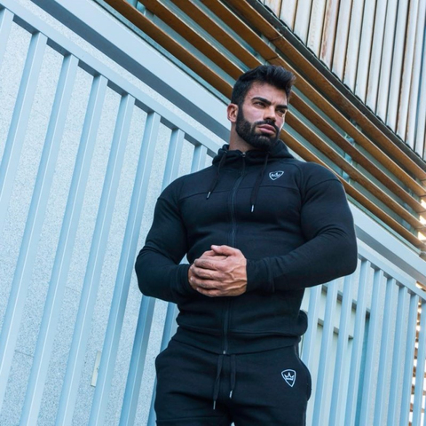 Sweat à capuche pour hommes, Fitness d'hiver, gym, musculation, fermeture éclair, décontracté, Slim Fit, veste à capuche ► Photo 1/6