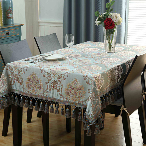 Glands de luxe européens brodé nappe rectangulaire carré rond à manger Table basse couverture fête événement Jacquard décor ► Photo 1/6