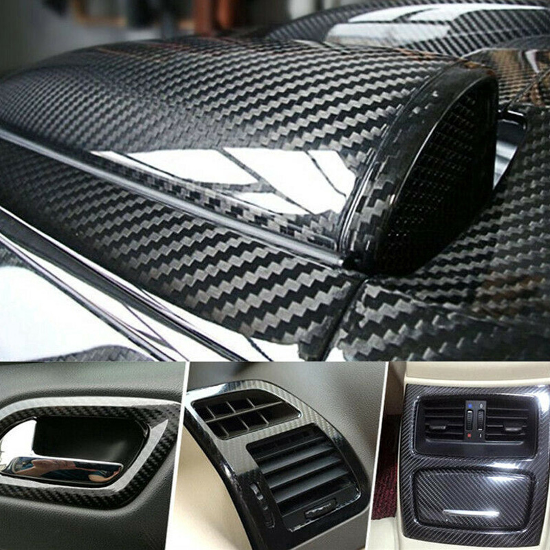 30*152cm voiture autocollants 7D imperméable à l'eau brillant en Fiber de carbone vinyle Film d'emballage automobile autocollant décalque style PVC voiture accessoires ► Photo 1/6