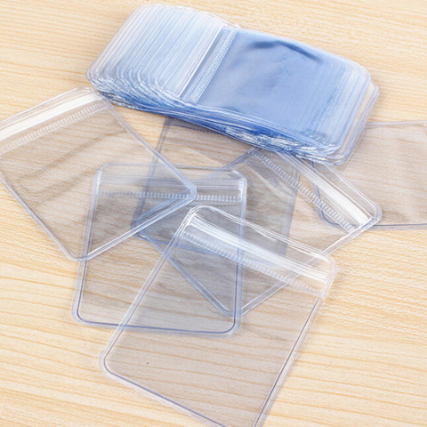 Sacs de rangement en plastique PVC transparent, lot de 100 pièces, sacs à monnaie, portefeuilles, enveloppes, sacs de rangement scellés, emballage cadeau, vente en gros ► Photo 1/6