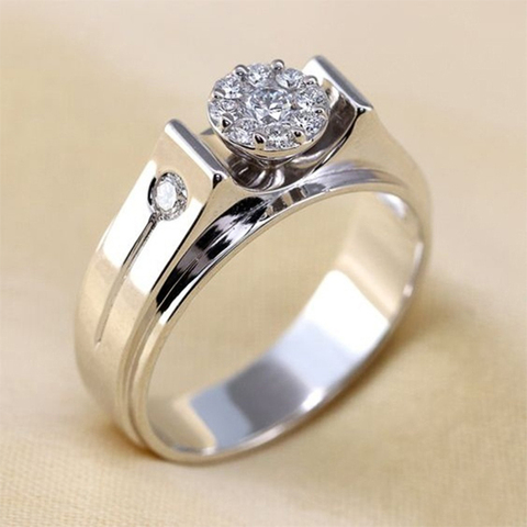 Huitan luxe femme bague de mariage de haute qualité classique bijoux de mariage Midi engager partie proposition anneau pour amant brillant anneau ► Photo 1/1