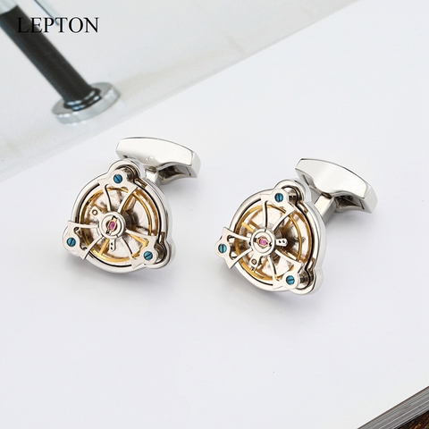 Nouveauté mouvement Tourbillon boutons de manchette pour hommes mariage marié mécanique montre Steampunk Gear boutons de manchette Relojes Gemelos ► Photo 1/6