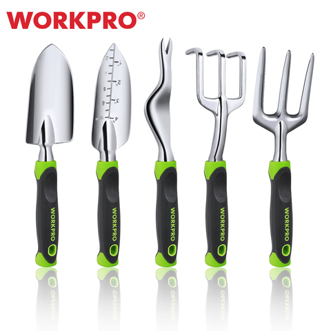 WORKPRO – ensemble d'outils de jardinage en aluminium moulé pour l'extérieur, Kit d'outils manuels de jardinage pour hommes et femmes, avec truelle, 5 pièces ► Photo 1/5