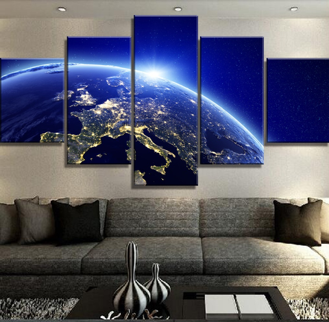 5 pièces mur Art peintures espace extérieur terre moderne décoratif photos sur toile pour la maison salon décorations accessoires ► Photo 1/6