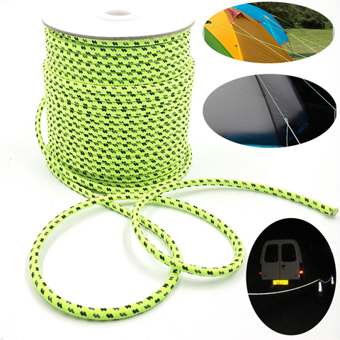 Corde réfléchissante à reflets pour l'extérieur, tente, auvent, corde de traction, camping, coupe-vent, corde d'avertissement, ligne fluorescente faite à la main, bricolage ► Photo 1/6