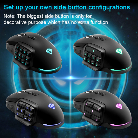 Souris laser de jeu RGB, 24000 dpi, 17 boutons, rétroéclairage, USB, pour ordinateur de bureau et portable ► Photo 1/6