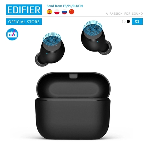 EDIFIER X3 TWS sans fil Bluetooth écouteur bluetooth 5.0 assistant vocal commande tactile assistant vocal jusqu'à 24hrs lecture ► Photo 1/6