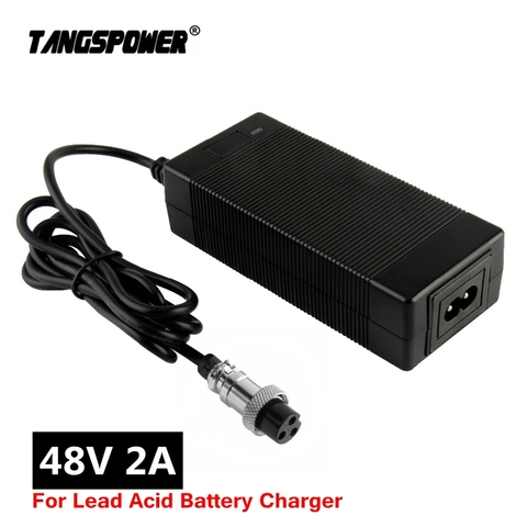 Chargeur de batterie au plomb 48V 2a, pour batterie au plomb 57.6V, pour vélo électrique, Scooters, moto, prise 3P GX16 ► Photo 1/6