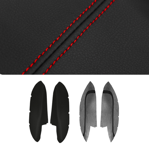 Couverture de panneau d'accoudoir de porte avant en cuir microfibre, 2 pièces, pour Honda Ridgeline 2009 2010 2011 2012 2013 2014 ► Photo 1/6