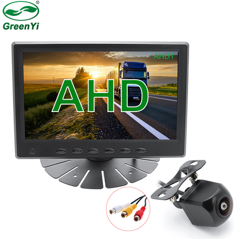 2022 meilleure qualité HD 1920*1080 7 pouces IPS écran AHD voiture Parking moniteur avec AHD 1080P Fisheye lentille vue arrière caméra de recul ► Photo 1/6