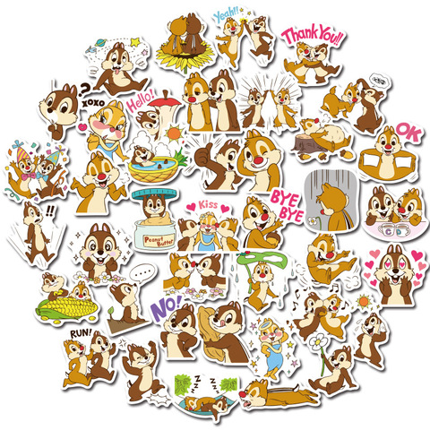 40 pièces dessin animé Disney Chip 'N' Dale autocollant enfants classique jouet dessin animé téléphone Mobile tasse d'eau étanche main compte autocollant ► Photo 1/6