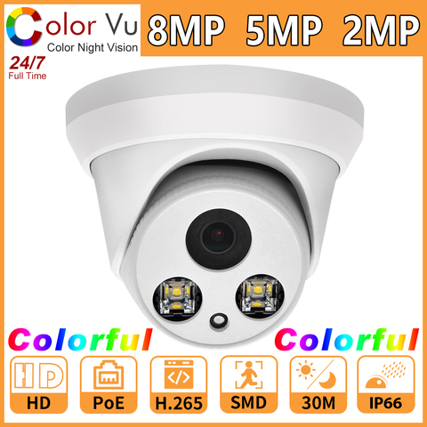 Hikvision – caméra de surveillance IP colorée PoE HD 1080P, 8/5/2mp, dispositif de sécurité sans fil, codec H.265, protocole ONVIF P2P ► Photo 1/6
