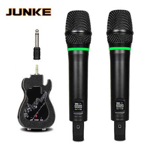 Microphone sans fil UHF avec karaoké Bluetooth lecture musique karaoké micro portable Rechargeable batterie au Lithium récepteur KTV ► Photo 1/6