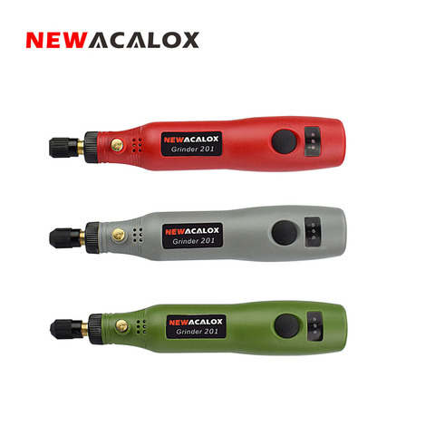 NEWACALOX 10w Mini bricolage sans fil électrique meuleuse ensemble USB 5V DC vitesse Variable outils rotatifs bois sculpture stylo pour fraisage graveur ► Photo 1/6