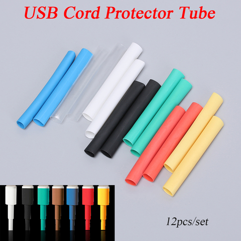 12 pièces pour iPad iPhone 5 6 7 8 X XR XS câble protecteur Tube économiseur couverture USB chargeur cordon fil organisateur thermorétractable Tube manchon ► Photo 1/6