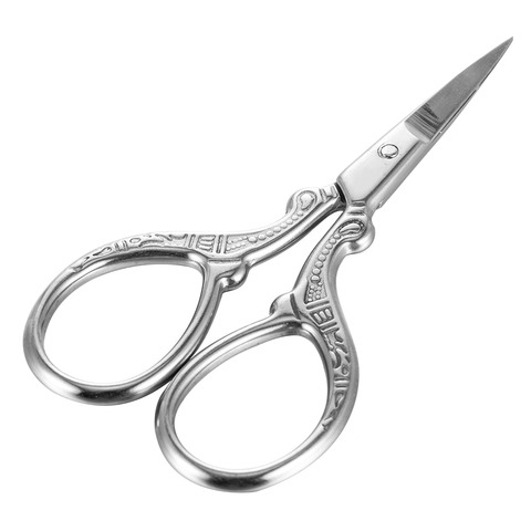 Petit peigne à sourcils en acier inoxydable, ciseaux de manucure, coupe-ongles à cuticules, outil de beauté, maquillage, pour enlever les poils du visage ► Photo 1/6