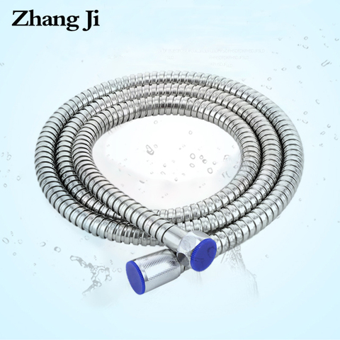 ZhangJi-tuyau de douche Flexible à main en acier inoxydable, 1.5/2 m, accessoires de salle de bains en laiton Durable, tuyau de plomberie ► Photo 1/6