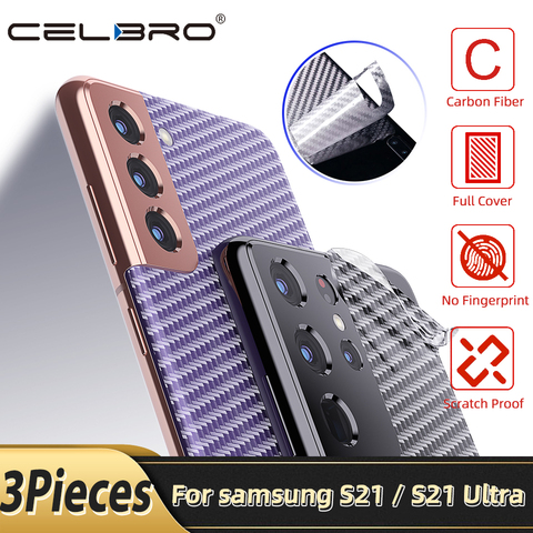 Autocollant carbone pour Samsung Galaxy S21 Plus/Ultra protecteur Film arrière peau de téléphone claire pour Samsung S21 Ultra S21 + S 21 S20 Plus ► Photo 1/6