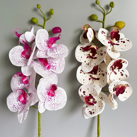 Fleur orchidée artificielle en Latex, fausse fleur blanche papillon, pour une fête à la maison, décoration de mariage DIY ► Photo 1/2