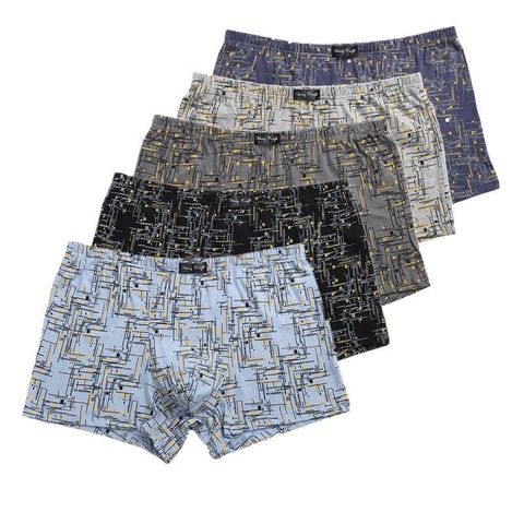 Boxers amples 100% coton, 4 pièces/lot 6XL 5XL, caleçons pour hommes, sous-vêtements respirants, impression confortable ► Photo 1/6