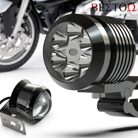 Moto universelle phare LED projecteur externe Super lumineux Scooter électrique modifié 12V éblouissement lumière auxiliaire ► Photo 1/6