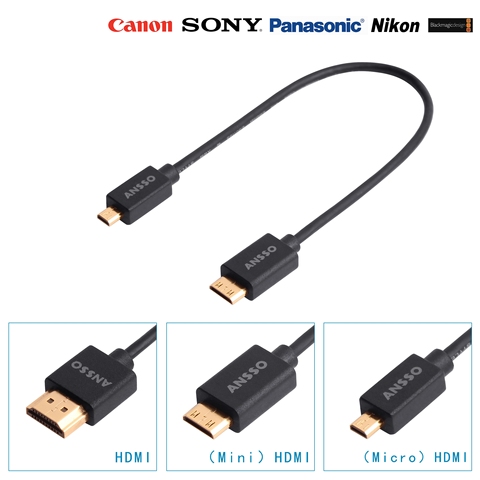 Mini Micro stabilisateur simple Ultra mince compatible HDMI Zhiyun DJI transmission d'image Mini Micro cordon mince ultra-court 4K60P ► Photo 1/4