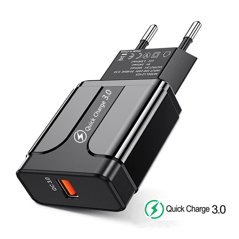 Chargeur USB 3.0 18W QC 3.0 4.0, Charge rapide, pour téléphone portable, iPhone X, Samsung, Xiaomi, tablette ► Photo 1/6