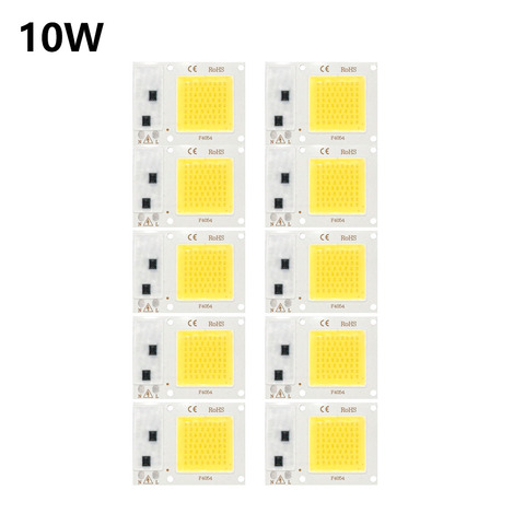 Lampe COB blanche à puce COB haute puissance, 220V, 5w, 10w, 20w, 30w, 50w, LED, pour projecteur d'intérieur et extérieur, LED, 10 pièces ► Photo 1/4