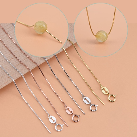 S925 argent sterling plaqué or chaîne melon graine boucle simple boîte chaîne collier femelle courte clavicule chaîne boîte ► Photo 1/6