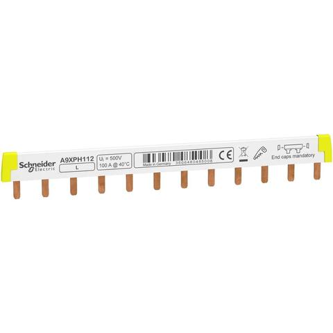 Exportation originale 12x18mm peigne bus barre, pour 1P MCB, 12 positions cuivre barre disjoncteur, 12 circuit A9XPH112 100A 415V ► Photo 1/6