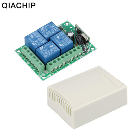 QIACHIP – interrupteur de télécommande sans fil universel, Module récepteur relais, DC 12V, 4 canaux RF, pour porte de Garage, maison intelligente, 433 Mhz, 433 Mhz ► Photo 1/6