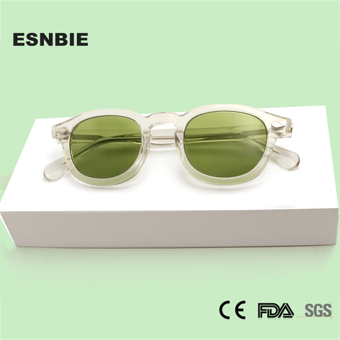 Lunettes de soleil transparentes en acétate pour hommes, Design rond, Vintage, monture de soleil transparente, pour la conduite, teinte Oculos ► Photo 1/6