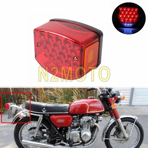 Feu arrière de plaque d'immatriculation de moto, lumière rouge 12V, feu Stop de frein pour Minsk 125 cc carpathian 50cc ► Photo 1/6