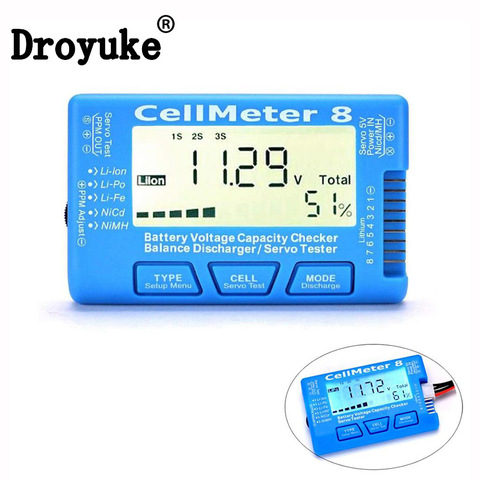 Vérificateur de capacité de batterie numérique LCD à chaud, cellmètre RC CellMeter8 2-8S 4-8S Servo LiPo li-lon NiMH testeur de batterie RC CellMeter7 ► Photo 1/6