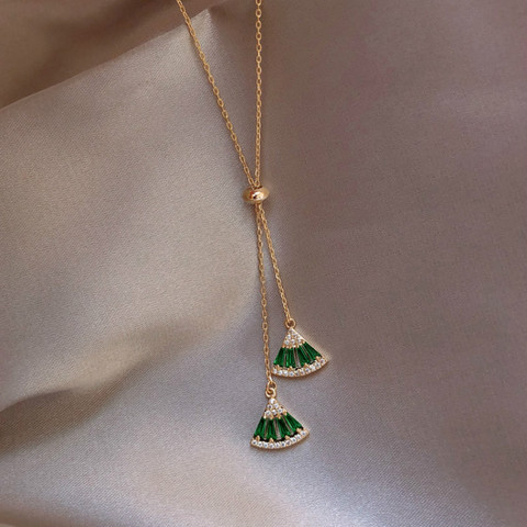 Offre spéciale classique vert blanc cristal géométrique collier pendentif Chokers collier pour les femmes déclaration bijoux ► Photo 1/6