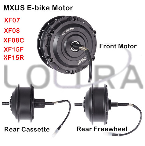 MXUS-moteur sans balais de moyeu de vélo électrique, XF07 XF08 XF15F XF15R 36/48V 250/350/500W, pour roue avant/arrière ► Photo 1/6