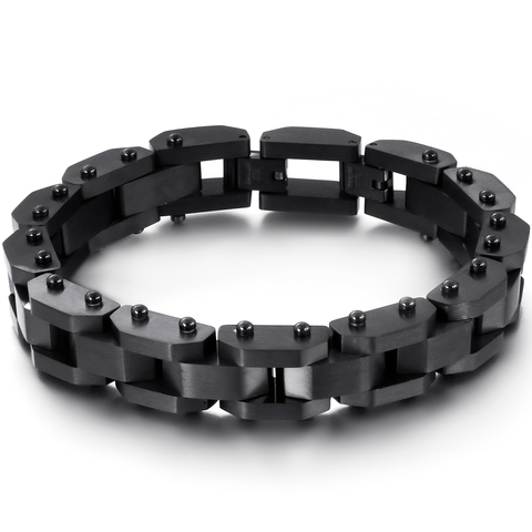 Bracelet d'amitié en acier inoxydable pour hommes, or et noir, meilleurs amis, accessoires de bijoux, chaîne de 15MM d'épaisseur ► Photo 1/6