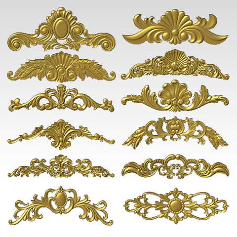 Relief modèle 3d pour décoration de maison européenne, 12 pièces, sculpture sur bois au format de fichier STL ► Photo 1/2