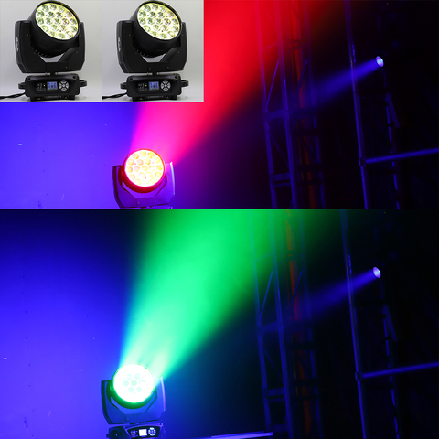 Projecteur zoom de lavage à led, 2 pièces/lot, 19x15w, lumière avec tête mobile avec fonction CTO ECO, haute qualité, lumière zoom ► Photo 1/6